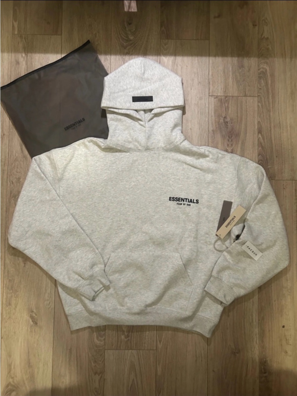 Essentials Heather Light Gray Pullover Hoodie